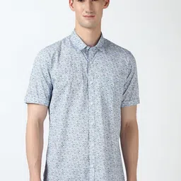 Peter England Casuals Men Spread Collar Floral Printed Cotton Slim Fit Casual Shirt-picture-10