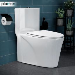 Platinum Ceramic Rimless One Pcs Western Toilet/Commode for Toilet/Commode With Soft Close Toilet Seat - S Trap Outlet (APS-741) Western Commode-48