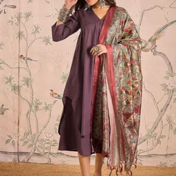 InWeave Women Regular Kurta with Palazzos & With Dupatta-4