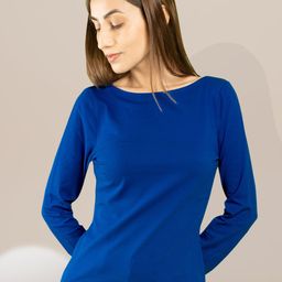 Chemistry Women Solid Cotton Boat Neck Top-image-81