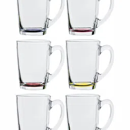 Luminarc Transparent & Blue 6 Pieces Clear Glass Mug -320ml Each-4
