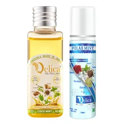 Qelica  Qelica Set Of 2 Ayurvedic Oil Pulling-50ml With Polar Mint Mouth Spray-10ml-93