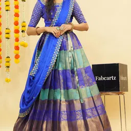 Fabcartz Semi-Stitched Lehenga & Unstitched Blouse With Dupatta image 4