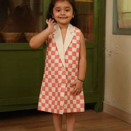 Funny Bones Girls Intersect Pure Linen Blazer Dress-image-50