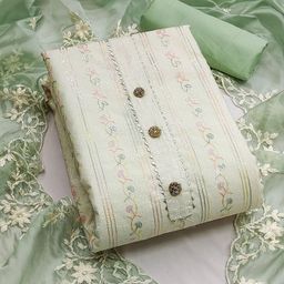 HERE&NOW Embellished Modal ChanderiUnstitched Dress Material-image-6