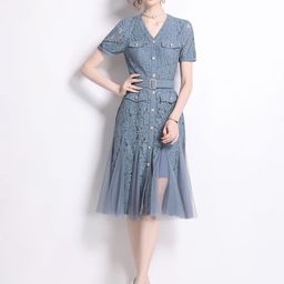 JC Collection Floral A-Line Dress with Belted-image-28