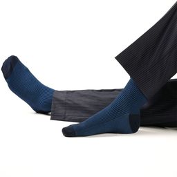 Theater Men Pinstripes Mercerized Cotton Calf Length Formal Socks-image-58