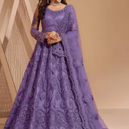 Embroidered Semi Stitched Lehenga Choli-image-3