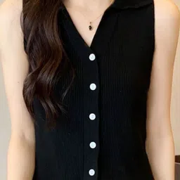 KPOP Women Shirt Collar Pure Cotton Top-image-63