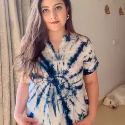 Maaesa Women Tie and Dye Shirt Style Top-image-69