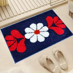 Elanza Pack of 1 Navy Blue 2000 GSM Microfibre Anti-Skid Bath Rugs-picture-43