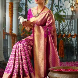 SHOPONBIT Ethnic Motifs Zari Designer Saree-36