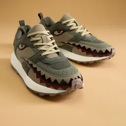 The Souled Store Men Printed Lace Ups Suede Sneakers-image-22
