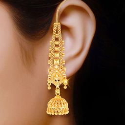 DIVASTRI Gold-Plated Dome Shaped Elite Chic Push Back Jhumkas-46
