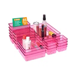 Myntra Elegant Homes Pink 35 Pieces Drawer Organisers-image-28