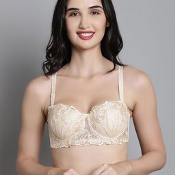 MAKCLAN Medium Coverage Underwired Lightly Padded Plunge Bra-10