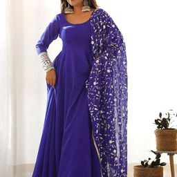 Moda Rapido Scoop Neck Gotta Patti Work Georgette Anarkali Kurta-image-57