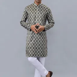 azania Men Printed Regular Kurta with Pyjamas-picture-8