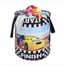 Kuber Industries Black Printed Foldable Laundry Bag 45 l-77