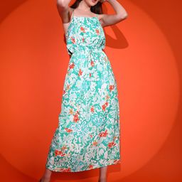 Kotty Women Floral Printed Shoulder Straps Maxi Dress-image-26