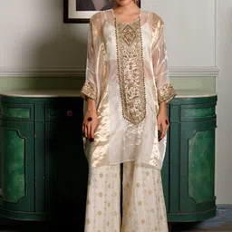 Payal Singhal Women Embroidered Regular Kurta with Palazzos-25