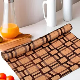 Aura Brown Set of 1 Water Resistant Shelf Liner Organisers-18