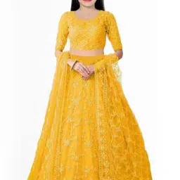 F Plus Fashion Yellow Net Lehenga Choli-picture-33