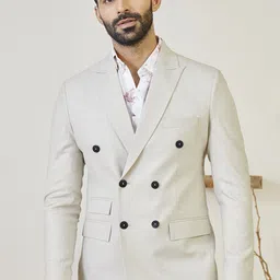 MR BUTTON Tailored-Fit Double-Breasted Blazer-image-62