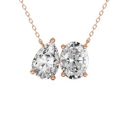 Sparkles Women 14KT Gold 2 Ct Lab Grown Shape Halo Diamond Necklace- 1.10g-image-94