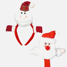Little Surprise Box LLP 2Pcs 3D Santa Christmas Hairband & Snowman Wrist Band-image-15