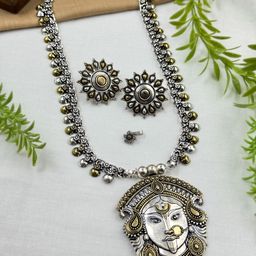 NAMAN ARTS Nimita Dual Tone Gold Plated Oxidised Jewellery Set-12