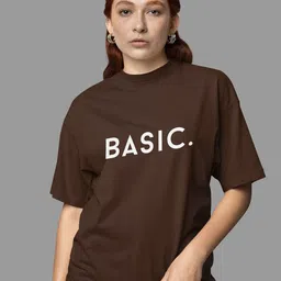 SNUG24 Typography Printed Drop-Shoulder Sleeves Oversized Cotton T-shirt-picture-10