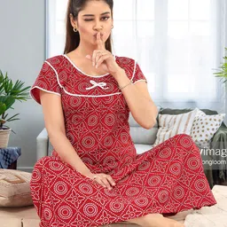 CINCO Women Printed Maxi Nightdress-picture-30