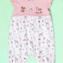 Babies R Us Infant Girls Printed Cotton Romper-17