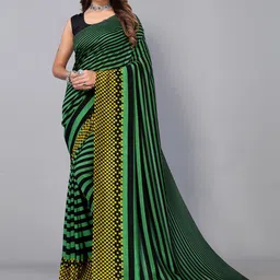 DIVASTRI Striped Saree With Unstitched Blouse Piece-picture-34