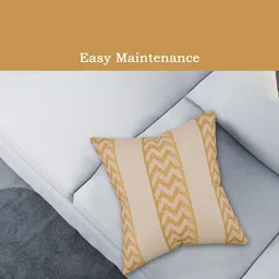RUBOXA Cream-Coloured Set of 7 Striped Square Cushion Covers image 3