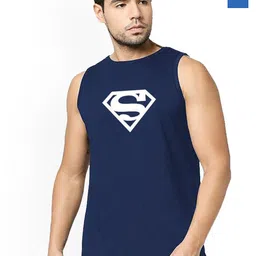 Organic Chics Pack Of 2 Printed Cotton Innerwear Vests Royal Avenger-Navy Superman_S-picture-30