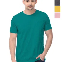 COLOR CAPITAL Unisex Pack Of 4 Solid Round Neck Cotton T-shirts-image-28