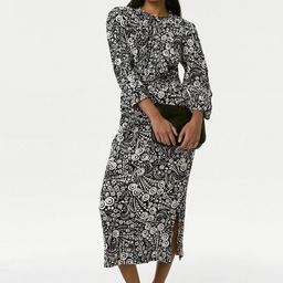 KALINI Print Halter Neck Ruffled Fit & Flare Maxi Dress-image-20