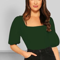 Dream Beauty Fashion Square Neck Short Puff Sleeve Top-image-59