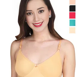 Liigne Women Pack of 6 Solid Full Coverage Non Padded Bra-picture-50