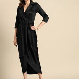 MABISH by Sonal Jain Shirt Dress with front Drape-image-23