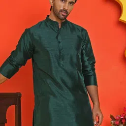 Jompers Men Regular Dupion Silk Kurta with Pyjamas image 3