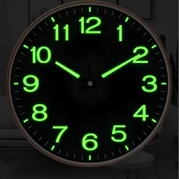 Star work Black & Green Round Contemporary Analogue Wall Clock-image-66