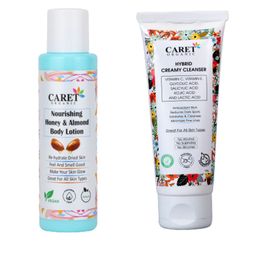 CARET ORGANIC Honey & Almond Body Lotion -100 ml & Hybrid Creamy Cleanser Face Wash-100 ml-6