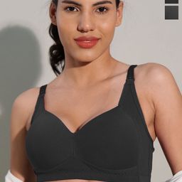 BODYSIZE Women Pack of 2 Padded Cotton Everyday Bra Wear Wire Free Ultimate Comfort SF29-image-10
