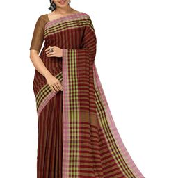 APCO Women Striped Pure Cotton Saree-15