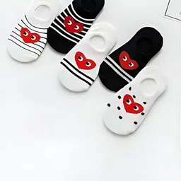 MOMISY Kids Pack Of 5 Striped Breathable Shoe Liner Socks-8