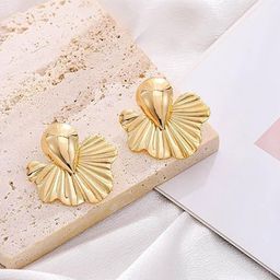 VIEN Stainless Steel 18K Gold-Plated Teardrop Shaped Drop Earrings-image-29