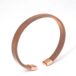 SWASHAA Men Rose Gold-Plated Shaan Cuff Bracelet-image-5